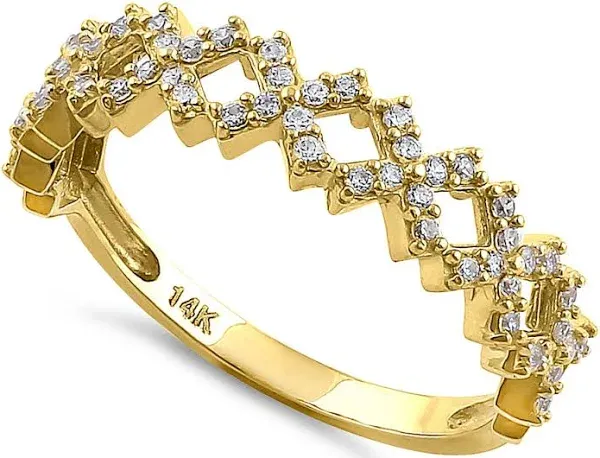 14K Yellow Gold Xs CZ Ring