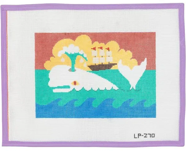 Lycette Designs Whale & Ship Needlepoint Canvas