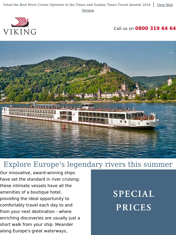 Viking River Cruises - Enjoy a European river journey this summer for a special price