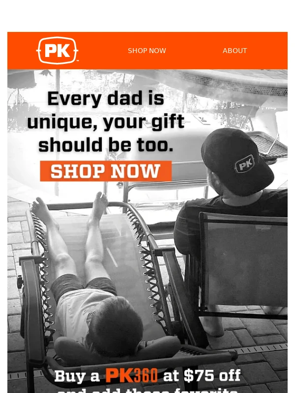 PK Grills - Sunday Funday! Buy now and save $75 off a PK360 Grill & Smoker for Dad!