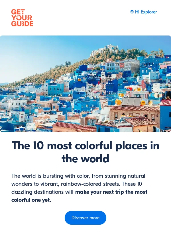 GetYourGuide - 10 colorful destinations that don't seem real ?