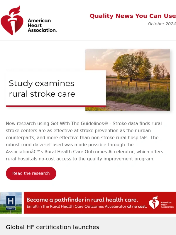 Heart - Updated: Study shows advances in rural stroke care,health equity