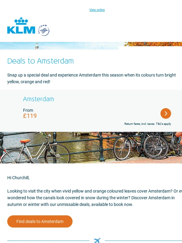 KLM - Deals to Amsterdam ?