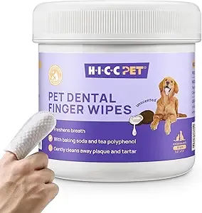Hicc Pet Dog Dental Cleaning Finger Wipes Spearmint Scent