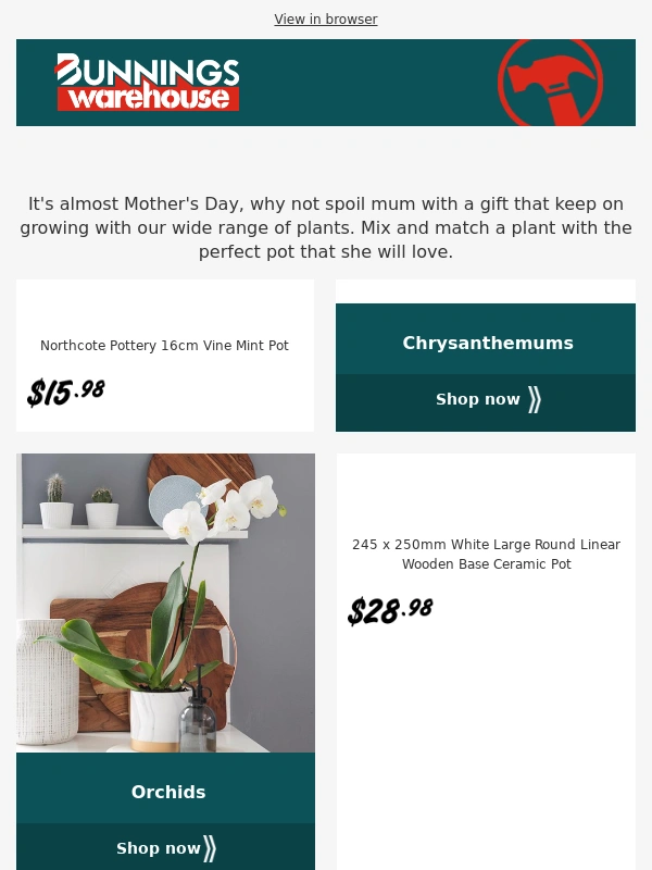 Bunnings Warehouse - Give mum the gift that keeps on growing