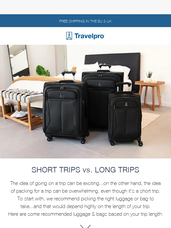 Travelpro - Luggage for short trips vs. long trips