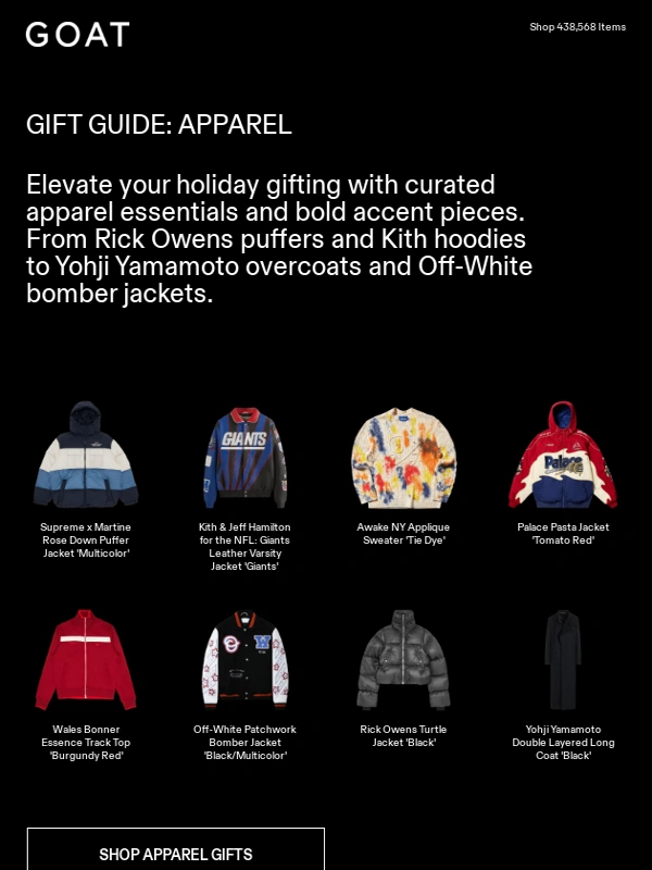 Goat - Holiday Gifting: Apparel & Accessories