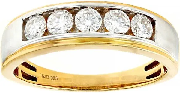 14K Yellow Gold Moissanite Dew Band Ring