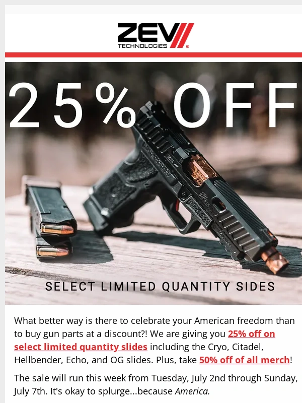 ZEV Technologies - 4th of July Sale!! ??