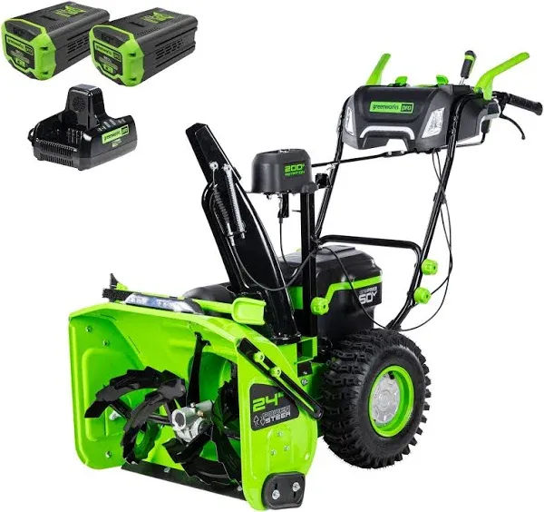 Greenworks 60V 24" Cordless Two-Stage Snow Blower