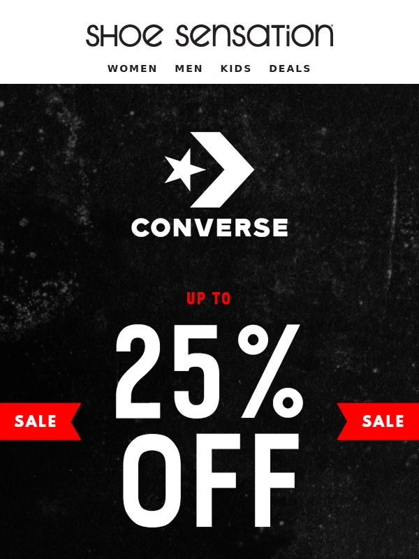 Shoe Sensation - Final Hours: Up to 25% Off Converse Ends Tomorrow!