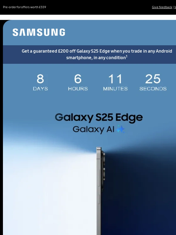 Samsung - Galaxy S25 Edge with free Galaxy Buds3?