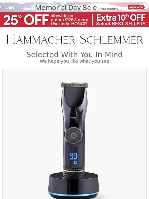 Hammacher Schlemmer - Selected Just For You: The Best Beard And Mustache Trimmer & More