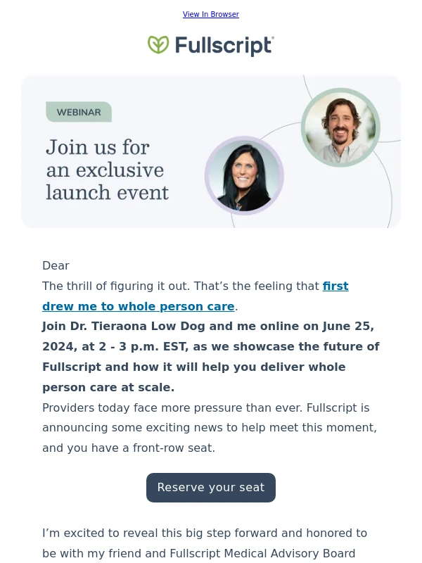 Fullscript - ? Join us for an exclusive launch event