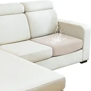 DISSA Waterproof Washable Single Seat Couch Cushion Covers (Beige)