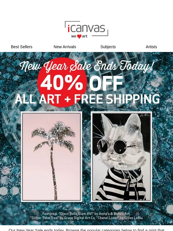 iCanvas - New Year Sale Ends Today! ?