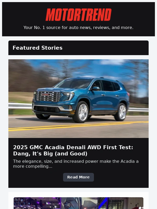 Motortrend's Roadkill TV Show - Dang,It's Big (and Good): 2025 GMC Acadia Denali AWD est