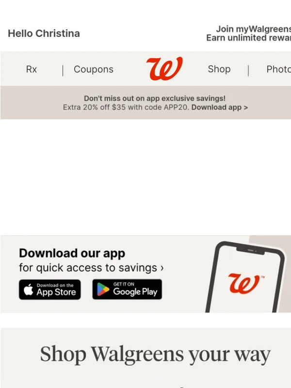 Walgreens - ⏳ Last Chance: Memorial Day Savings Up to 20% Off