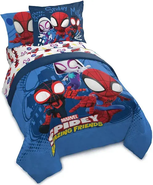 Jay Franco & Sons Marvel Spidey and His Amazing Friends Team Spidey 4 Piece Toddler Size Bed