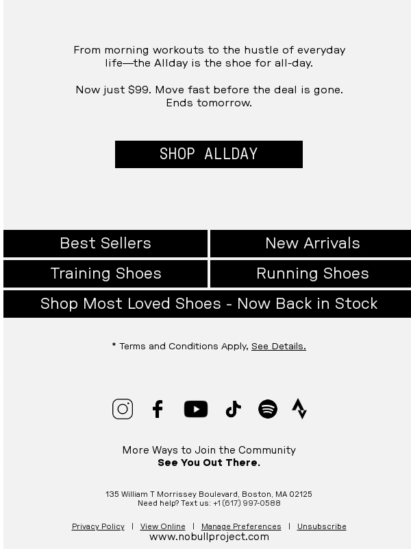 NOBULL - $99 Allday. Ends Tomorrow