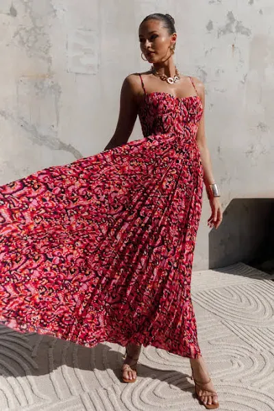 Petal & Pup Achanti Pleated Maxi Dress