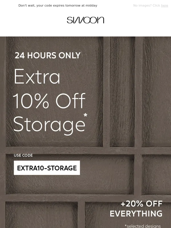 Swoon Editions - 24HRS ONLY: Extra 10% off selected storage