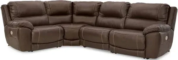 Dunleith 4-Piece Dual Power Leather Reclining Sectional