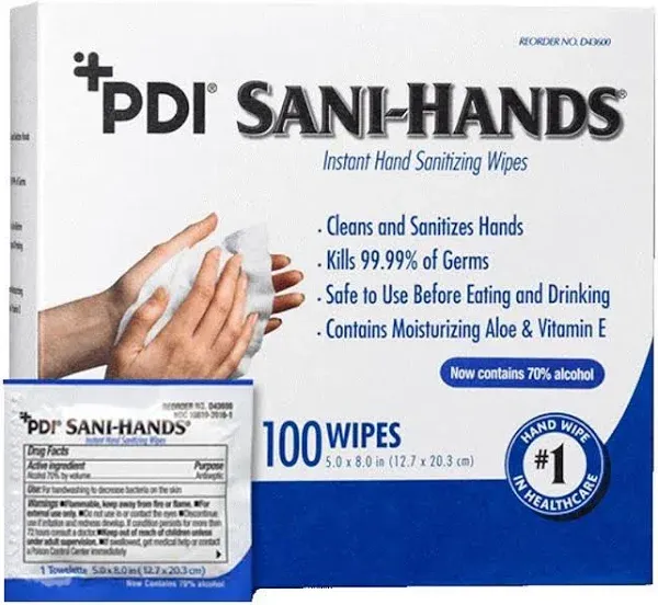 PDI Sani-Hands Instant Hand Sanitizing Wipes