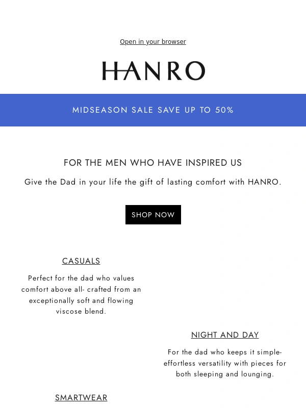 Hanro - Celebrate Him With Timeless Style