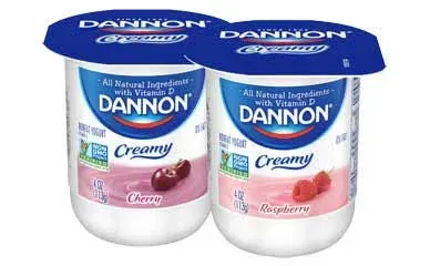 Dannon Creamy Raspberry and Cherry Twin Pack Yogurt