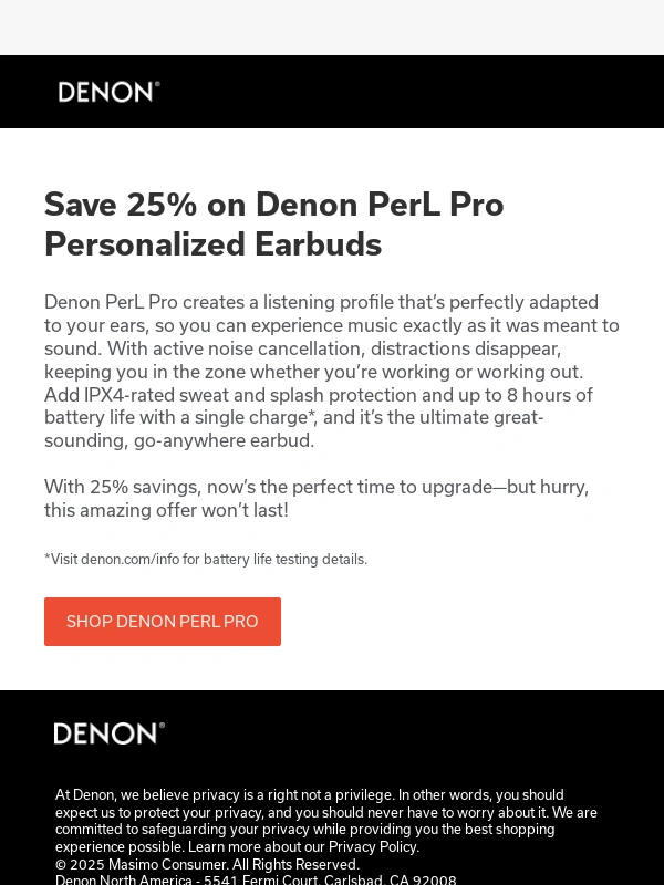 Denon - ? BREAKING NEWS ? : Denon PerL Pro Earbuds Are 25% Off!
