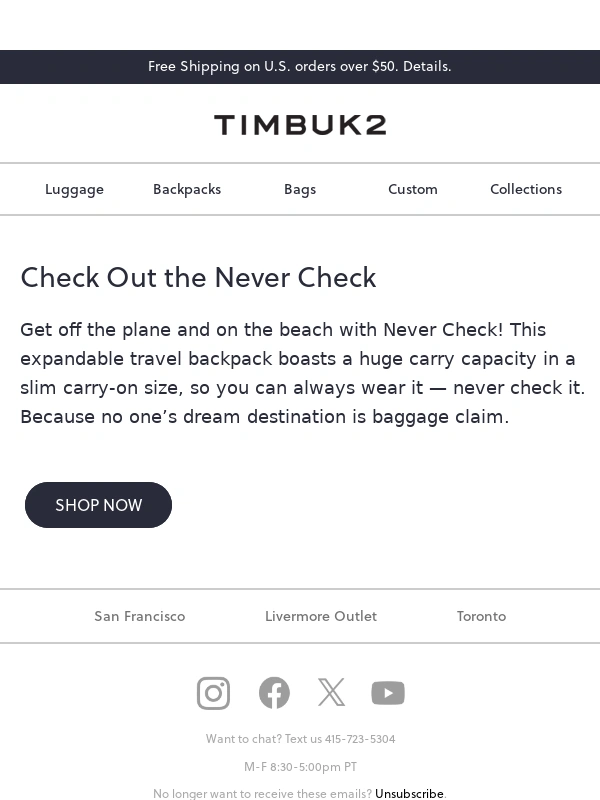 Timbuk2 - Never say never — except to checked bags! ✈️
