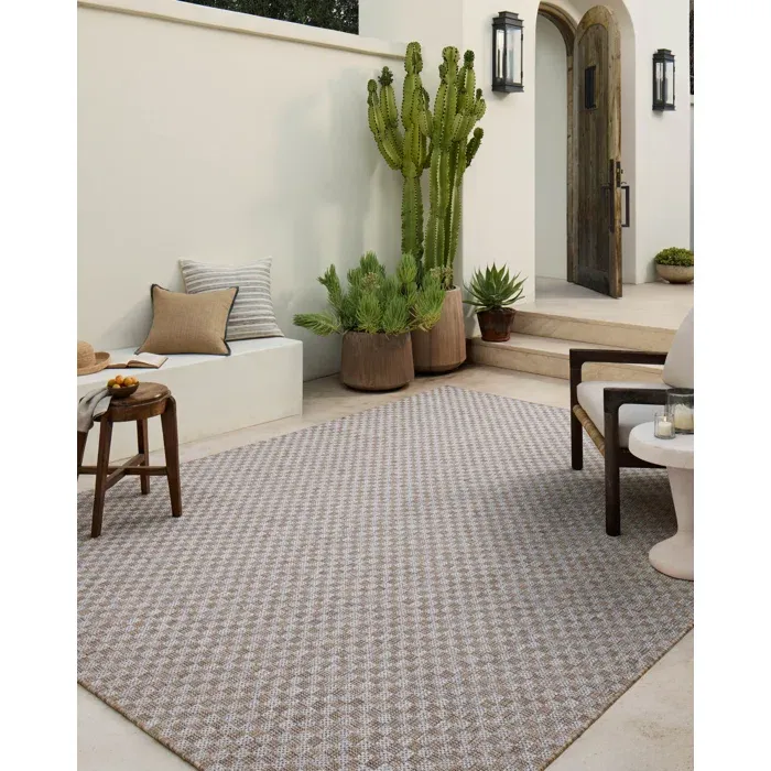 Amber Lewis x Loloi Indoor / Outdoor Topanga Natural / Silver Area Rug