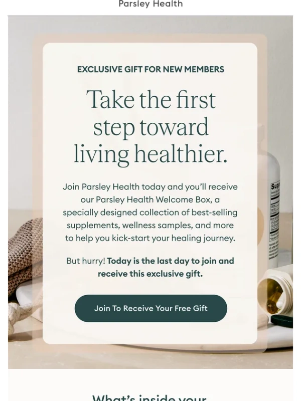 Parsley Health -  Free gift inside for new members!