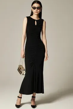 J.Crew Ruched Center-Seam Dress in Matte Jersey