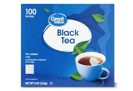 Great Value Black Tea Bags, 100 ct
