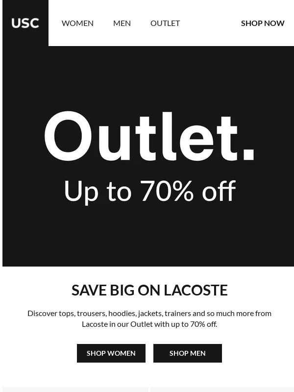 USC - Shop Lacoste in Outlet