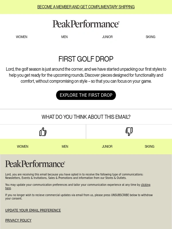Peak Performance - Our First Golf Drop Is Here