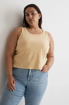 Madewell Plus Softfade Cotton Boxy-Crop Tank