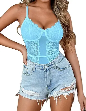 Avidlove Lingerie for Women Lace Bodysuit Sexy Teddy Lingerie Top One Piece Mini Babydoll Nightgown
