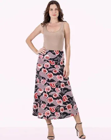 24 Seven Comfort Apparel Women's Floral Maxi Skirt