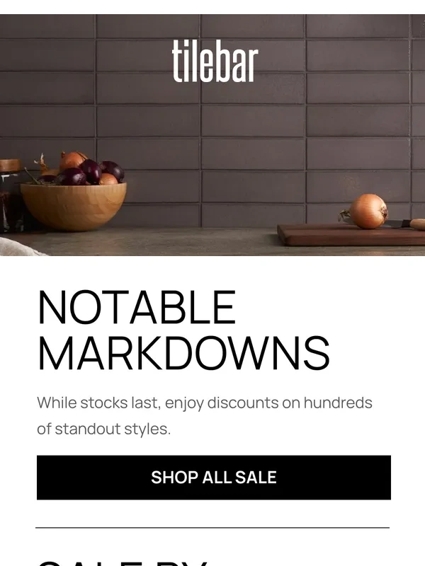 TileBar - Cyber Monday Savings | Up to 40% off markdowns