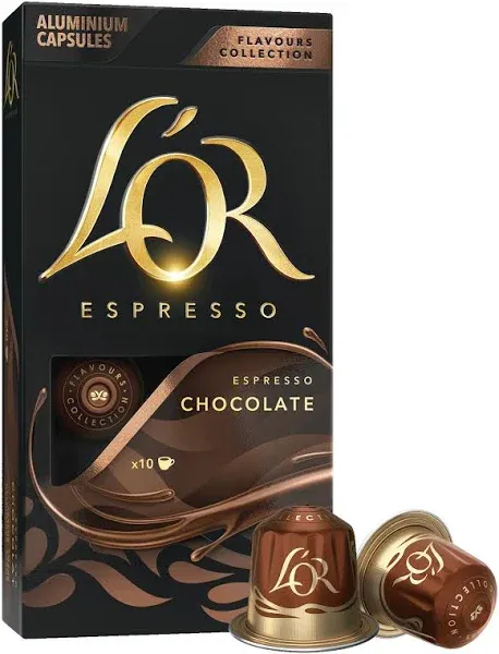 L'or Espresso Chocolate Coffee 100 Aluminium Capsules