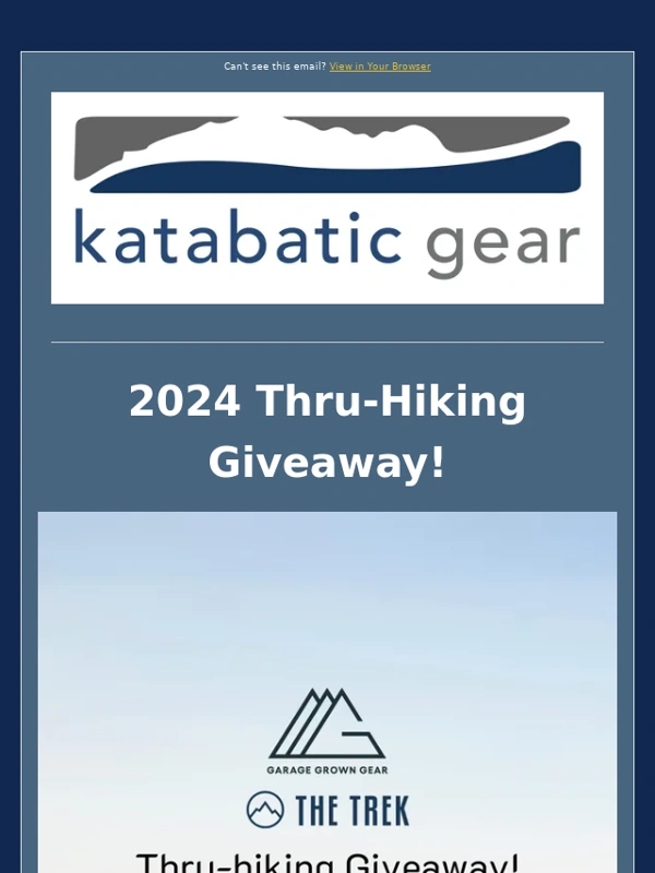 Katabatic Gear - ? Ready to win over $8,000 in Backpacking Gear?