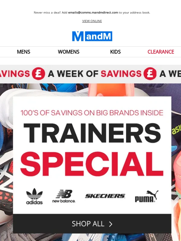 MandM - BIG BRAND TRAINERS! Your size inside >>