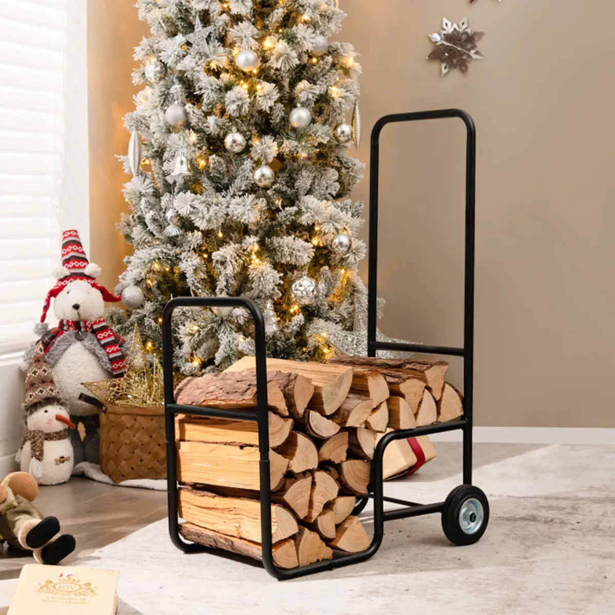 GoPlus Costway Firewood Log Cart Carrier