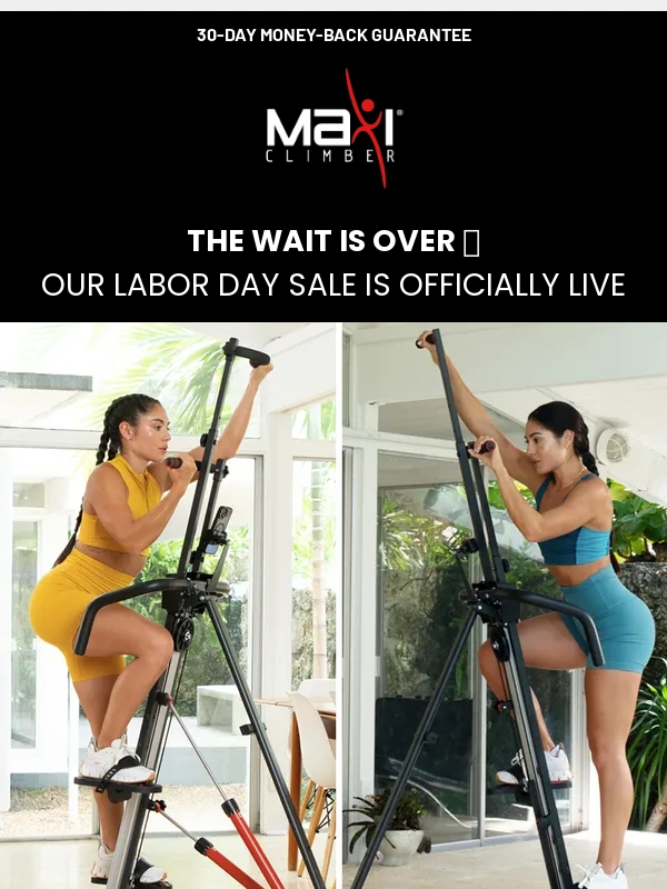 MaxiClimber - ? Labor Day Sale Starts NOW! Save Big on MaxiClimber XL!