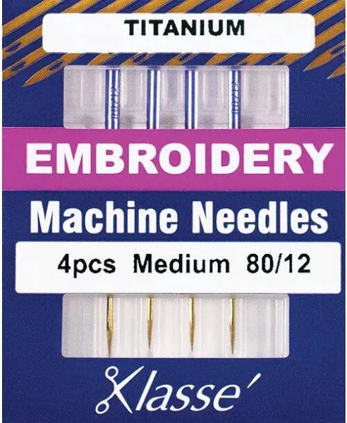 Klasse Titanium Embroidery 80/12 4pk