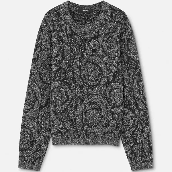 Versace Barocco Cable-Knit Sweater