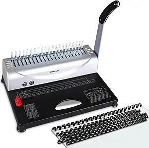 MAKEASY - Binding Machine, 21-Hole, 450 Sheets, Comb Binding Machines, Comb Binder for Letter Size, A4, A5 Paper